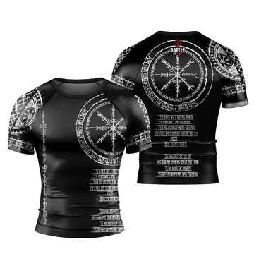 Vikings Shield Runes Men's Short Sleeve Rash Guard - BattleFitGear