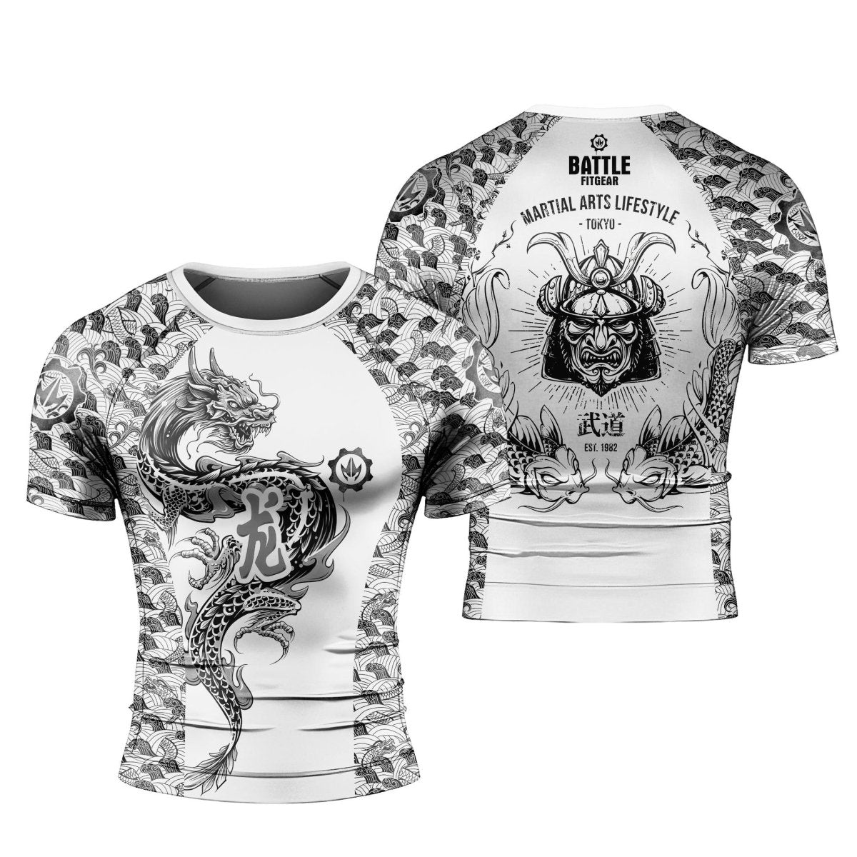 Samurai Dragon Short Sleeve Rash Guard - BattleFitGear