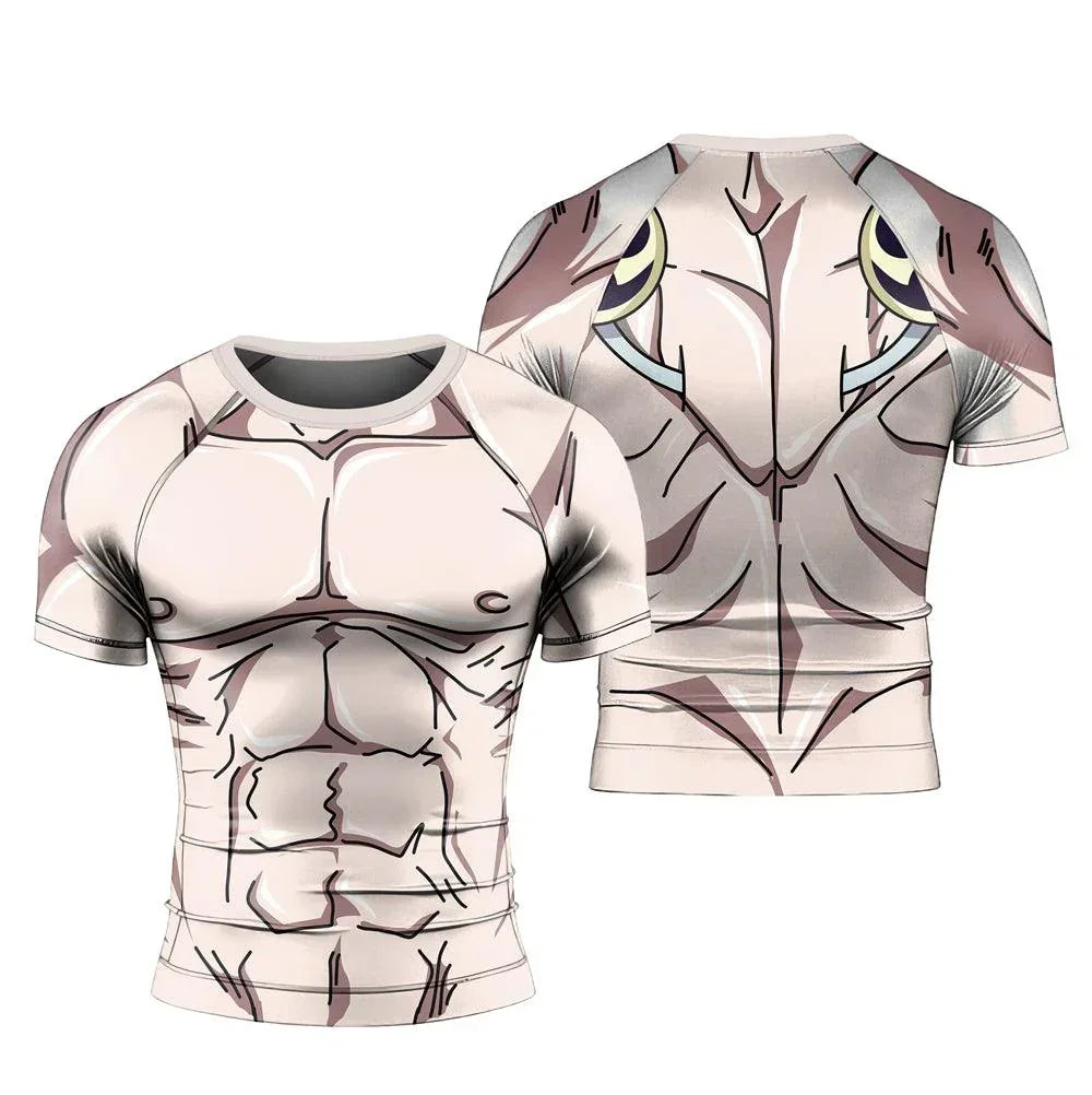 Anime Rash Thunder God Enel One Piece Short Rash Guard | One Piece RashGuard