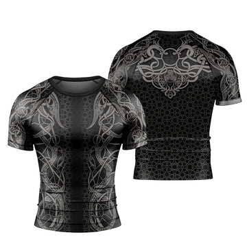 Fenrir Tattoo Viking Men's Short Sleeve Rash GuardFenrir Tattoo Viking Men's Short Sleeve Rash Guard