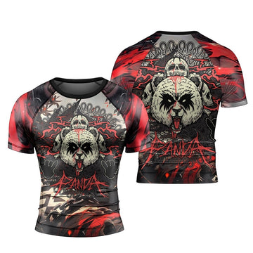 Panda Skull Short Sleeve Rash Guard - BattleFitGear