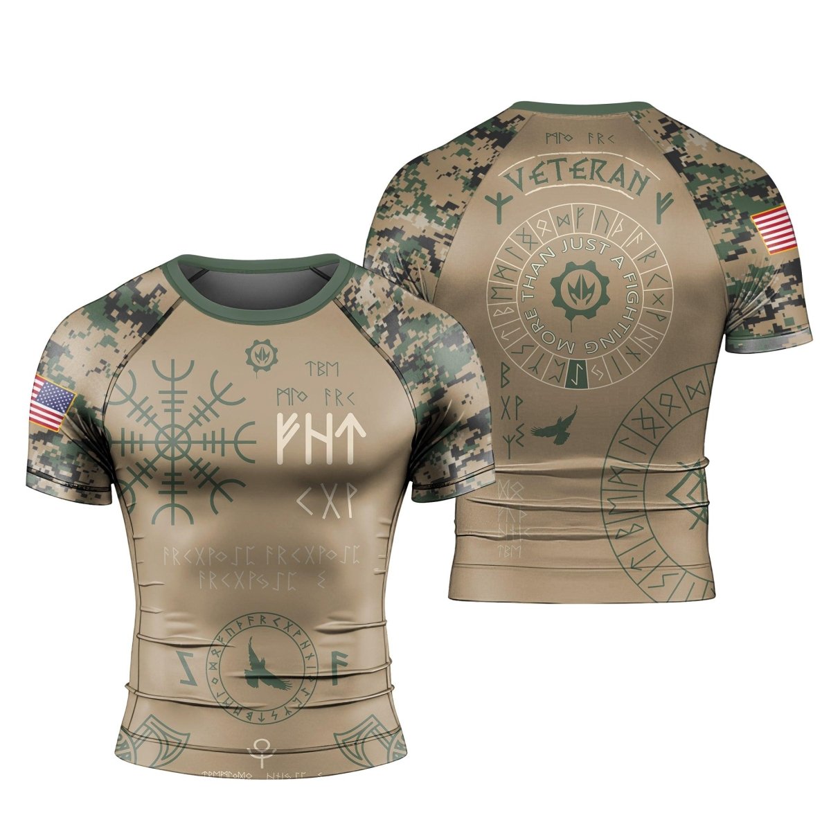 Marine Veteran Viking Men's Short Sleeve Rash Guard - BattleFitGear