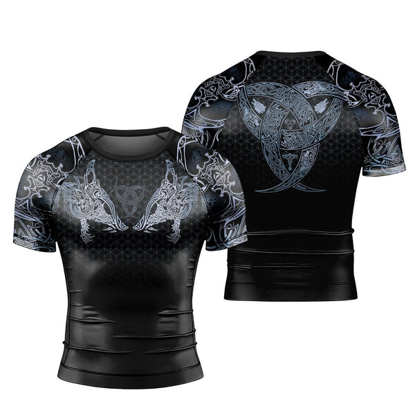 Geri & Freki Tattoo Viking Men's Short Sleeve Rash Guard