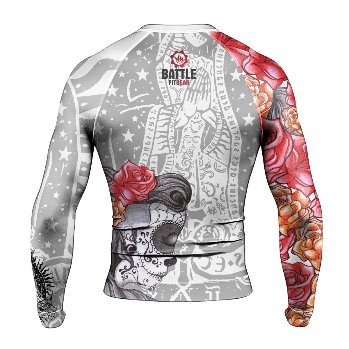 La Santa Muerte Men's Long Sleeve Rash Guard - BattleFitGear