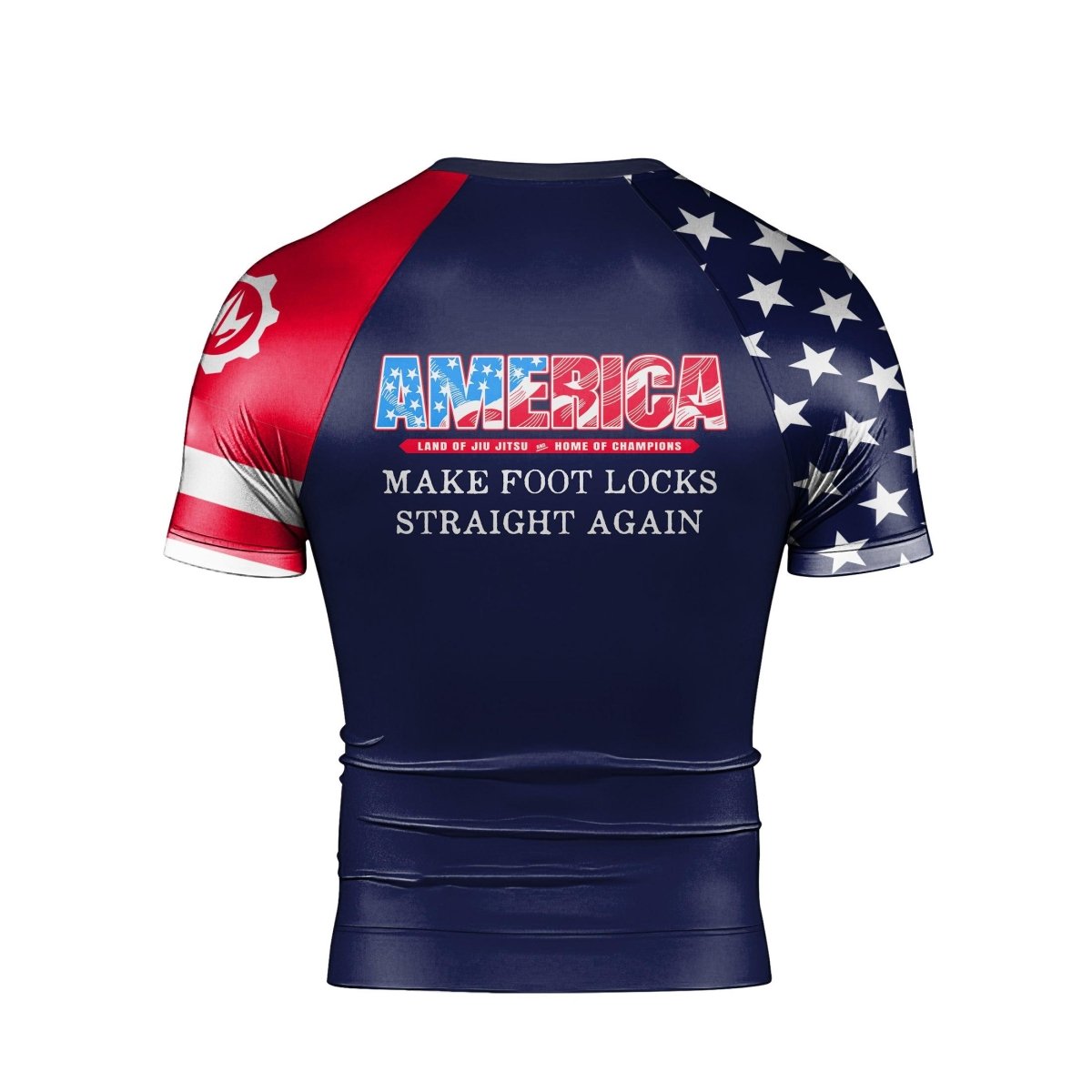 American Flag Blue Short Sleeve Rash Guard - BattleFitGear