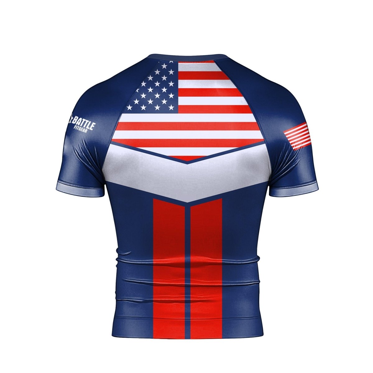 American Flag Short Sleeve Rash Guard - BattleFitGear