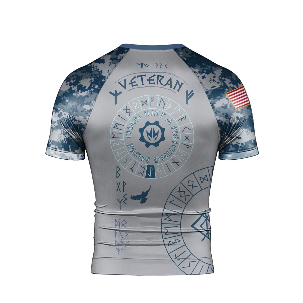 Navy Veteran Viking Men's Short Sleeve Rash Guard - BattleFitGear