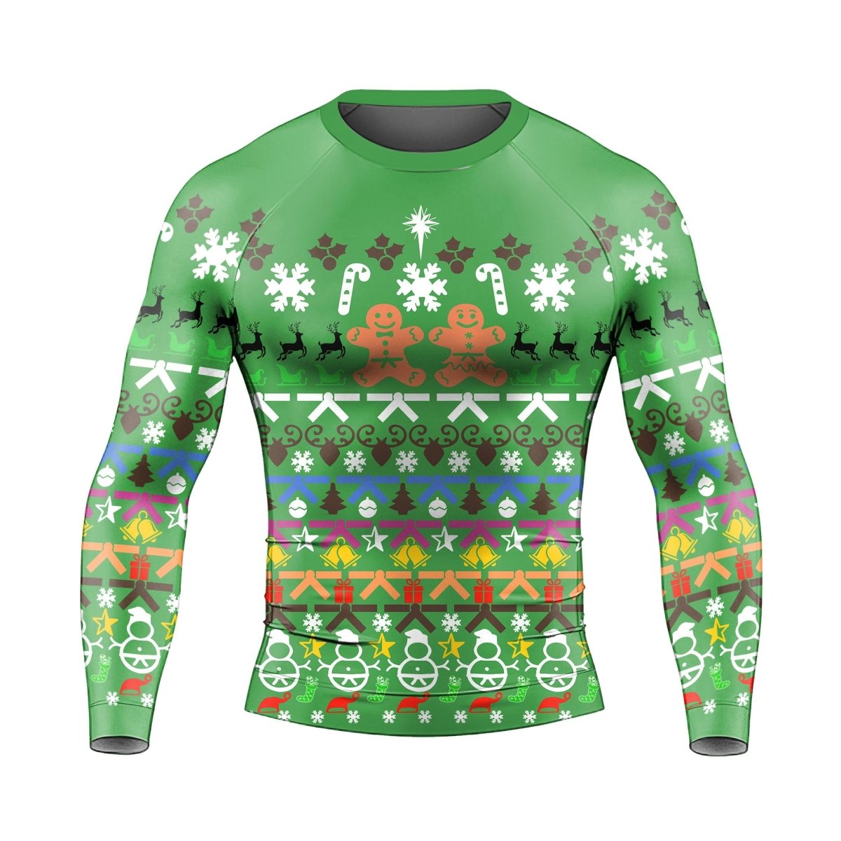 Christmas Gingerbread Long Sleeve Rash Guard - BattleFitGear