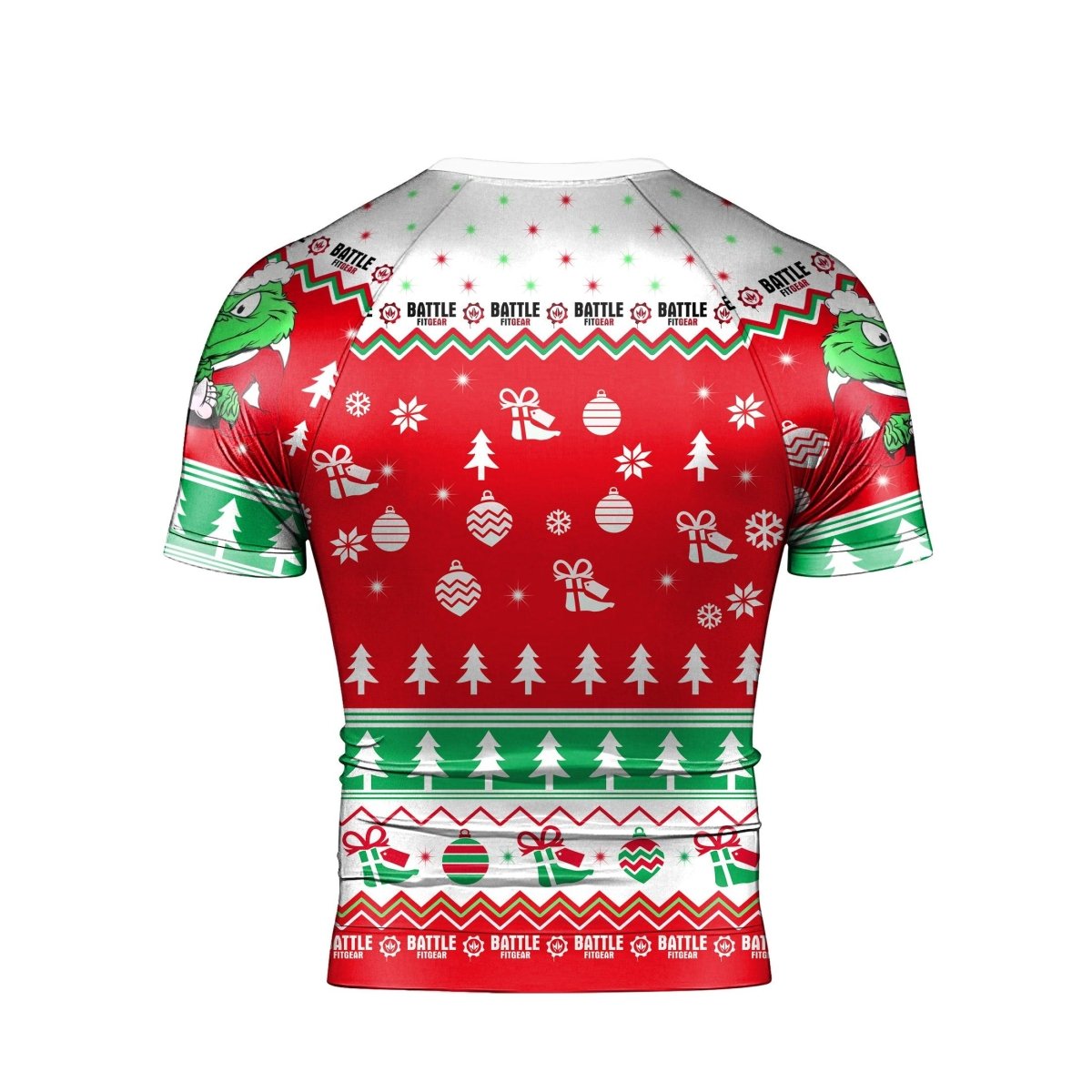 Funny Santa Grinch Short Sleeve Rash Guard - BattleFitGear