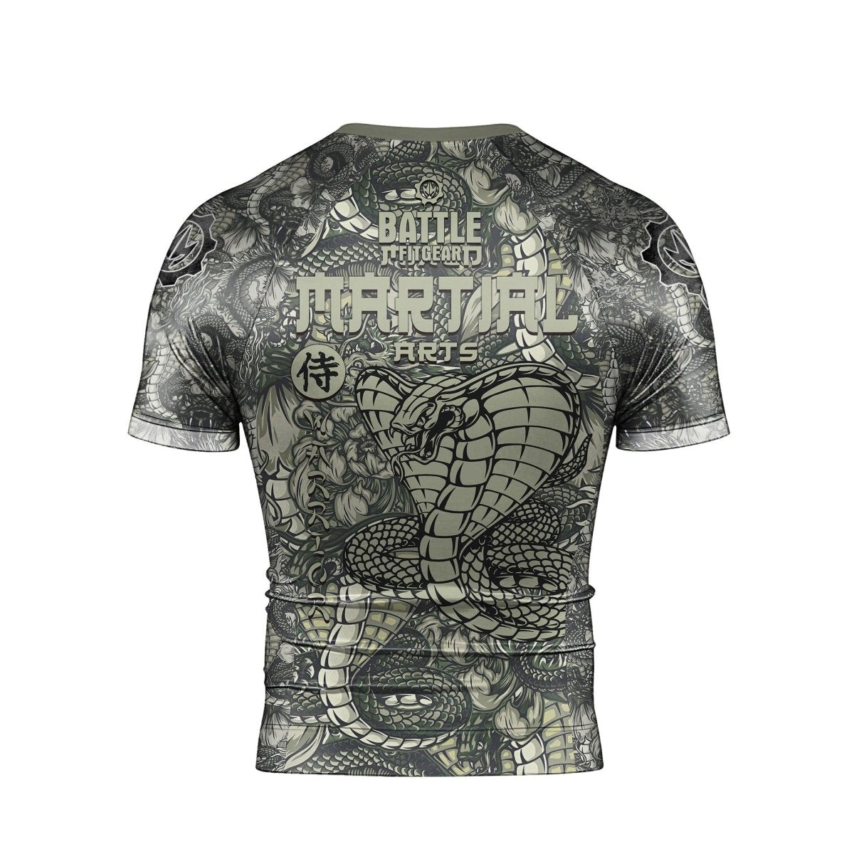 Samurai Cobra And Dragon Short Sleeve Rash Guard - BattleFitGear