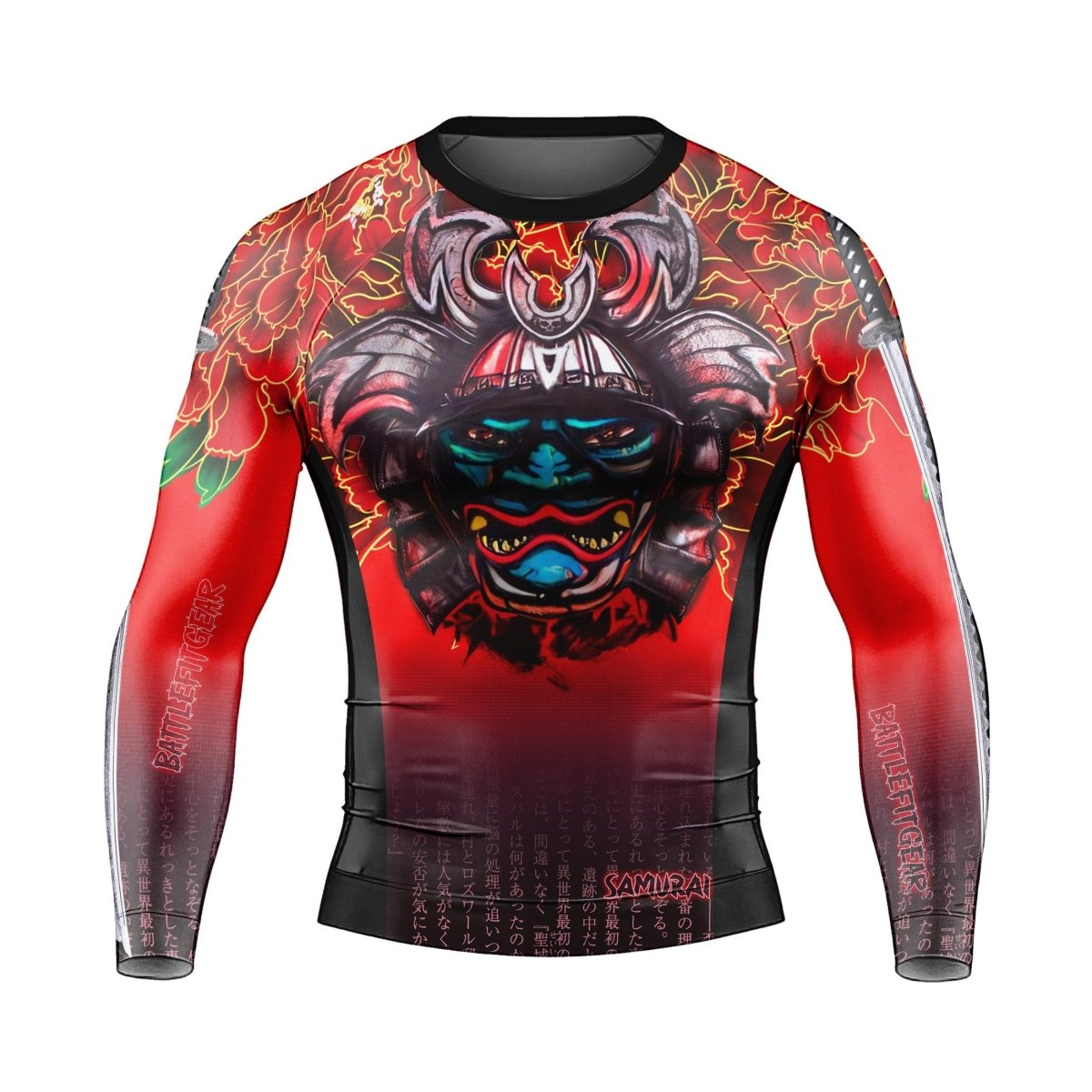 Devil Samurai Men's Long Sleeve Rash Guard - BattleFitGear