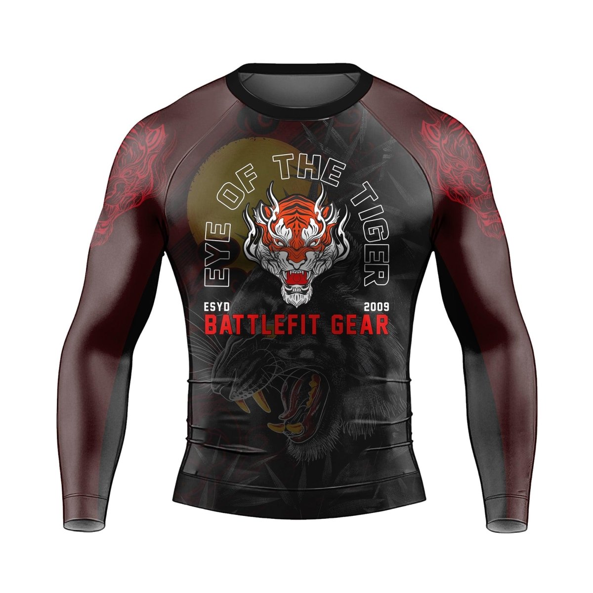 Shadow Tiger Long Sleeve Rash Guard - BattleFitGear