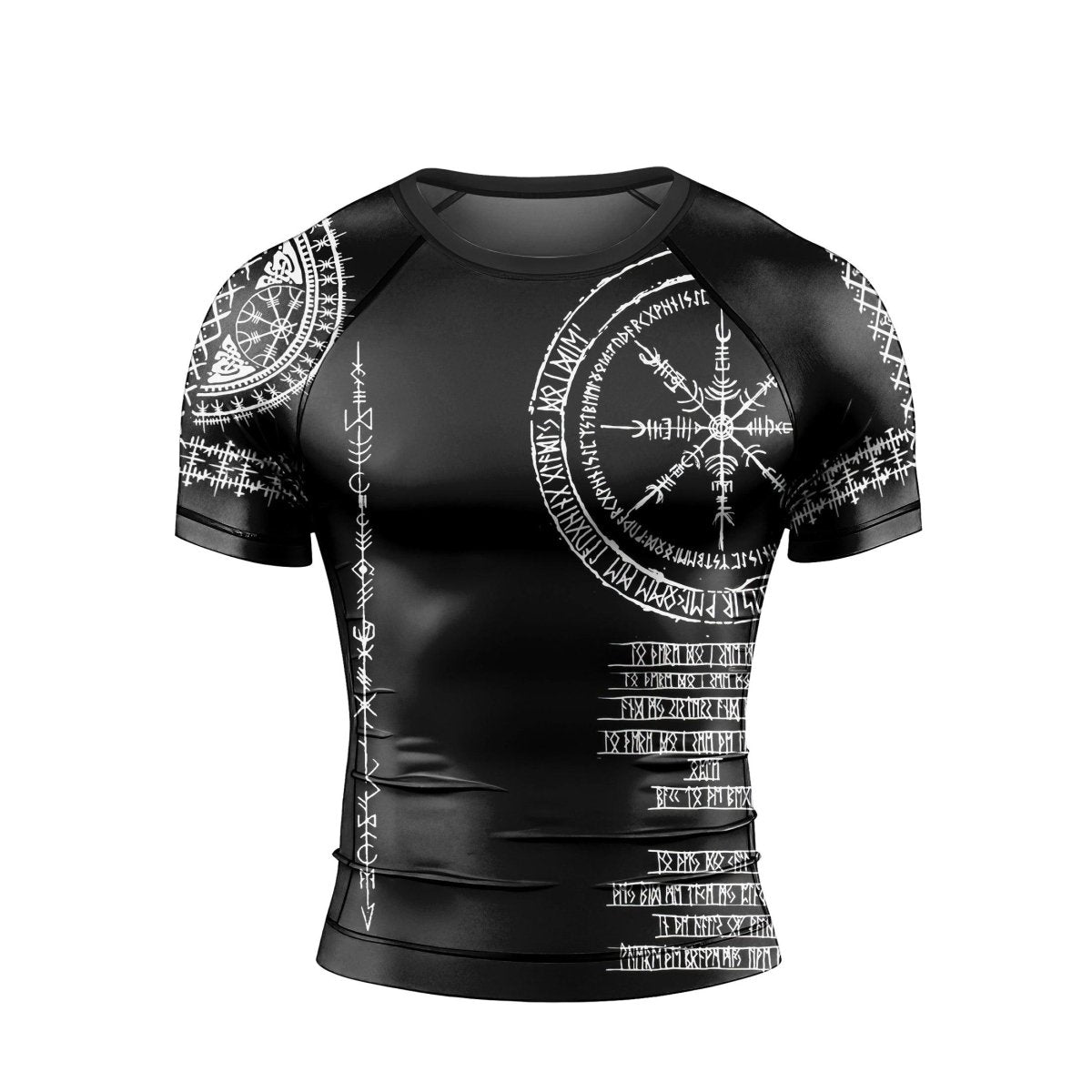 Vikings Shield Runes Men's Short Sleeve Rash Guard - BattleFitGear