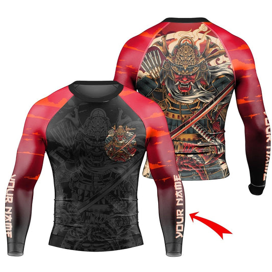 Personalized Samurai Shogun Long Sleeve Rash Guard - BattleFitGear