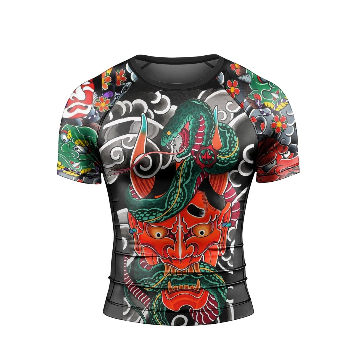 Japanese Viper Oni Men's Short Sleeve Rash Guard - BattleFitGear