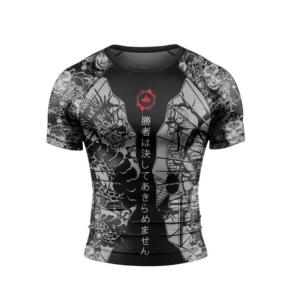 Samurai VS Dragon Men's Short Sleeve Rash Guard - BattleFitGear