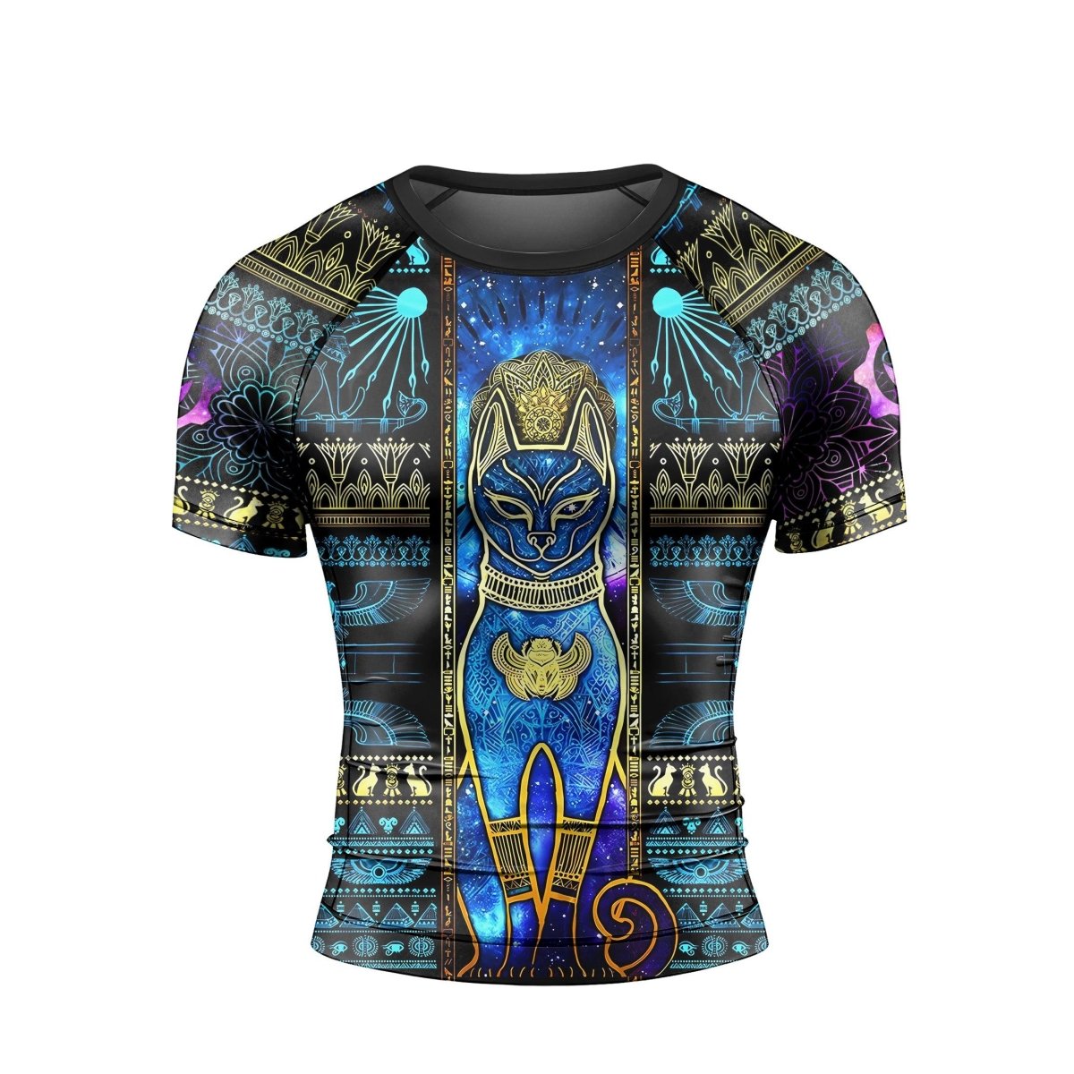 Bastet Galaxy Men's Short Sleeve Rash Guard - BattleFitGear