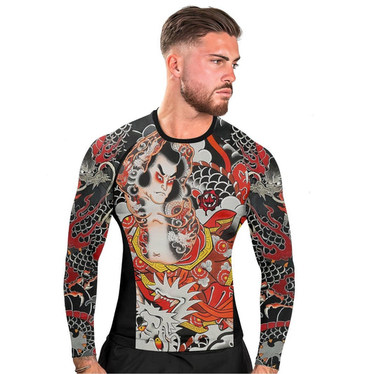 Kumonryu Shishin VS Tamatori Hime Men's Long Sleeve Rash Guard - BattleFitGear