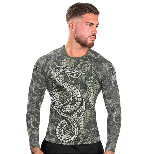 Samurai Cobra And Dragon Long Sleeve Rash Guard - BattleFitGear