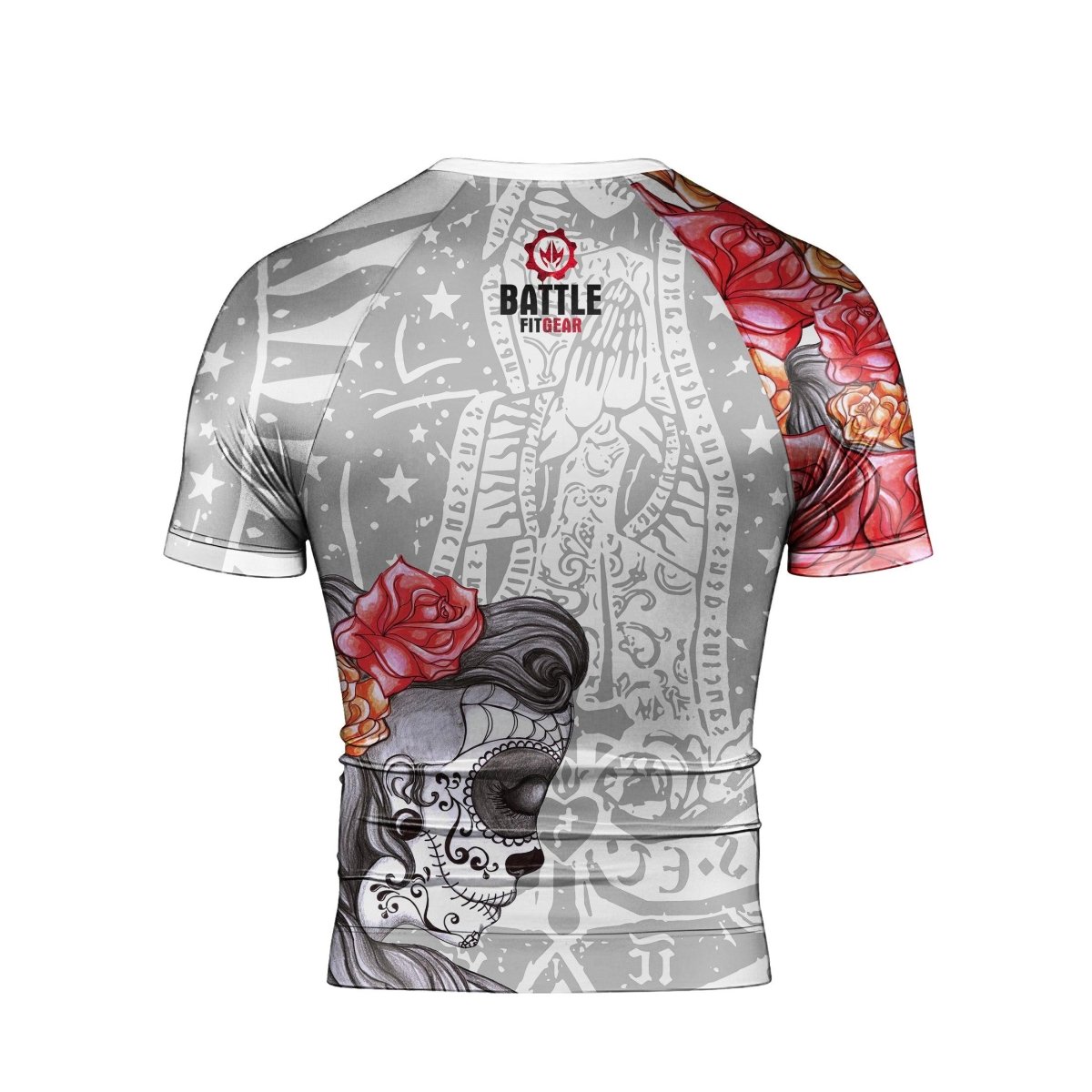 La Santa Muerte Men's Short Sleeve Rash Guard - BattleFitGear