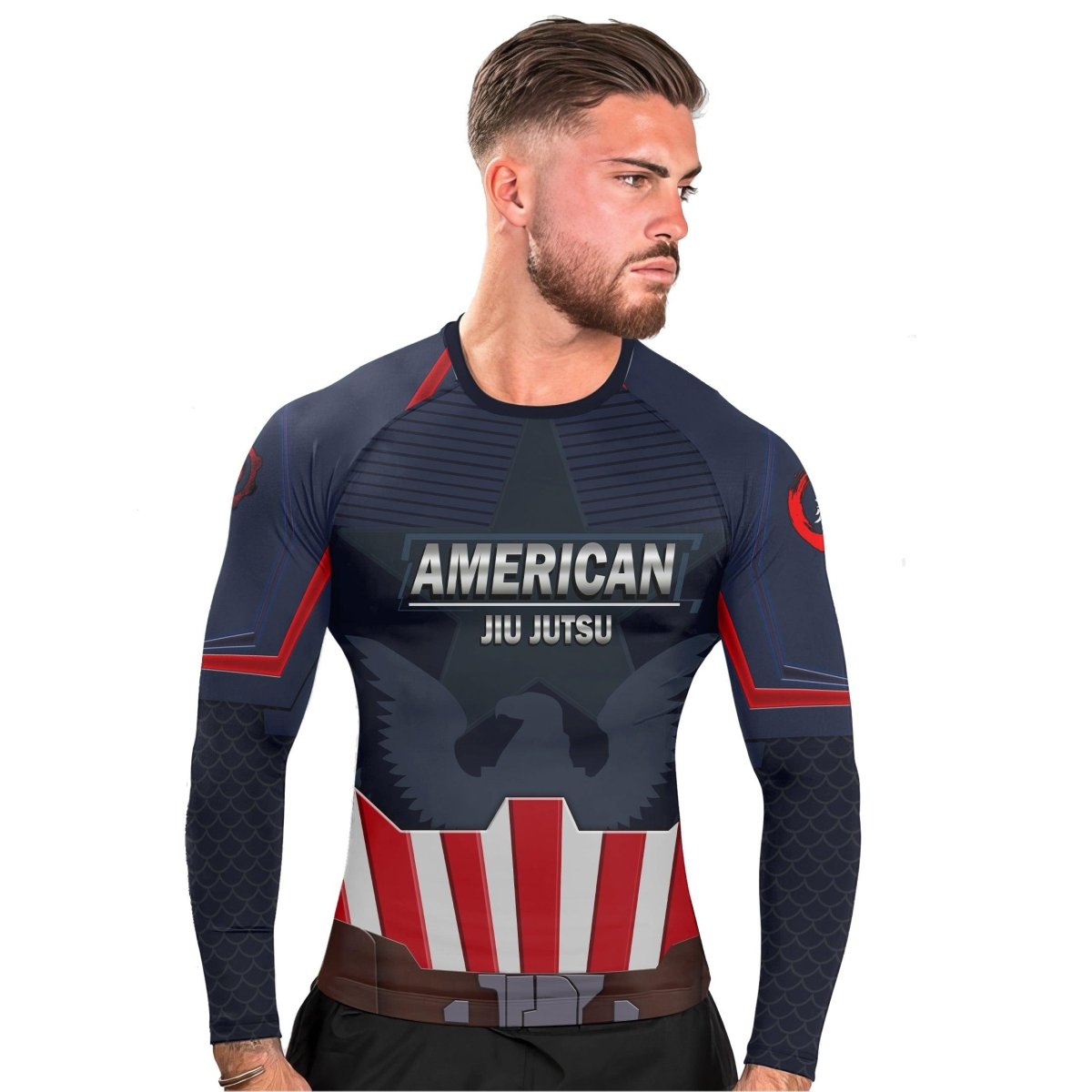 Captain American Long Sleeve Rash Guard - BattleFitGear