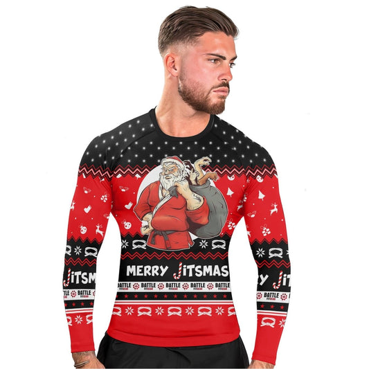 Villain Santa Claus Jitsmas Long Sleeve Rash Guard - BattleFitGear