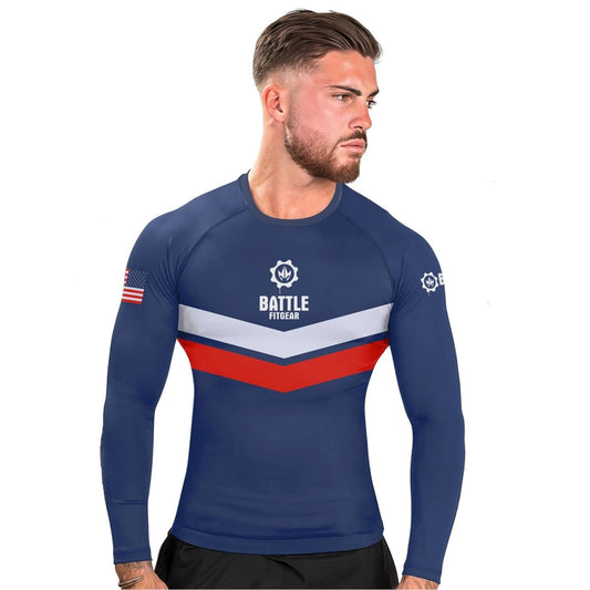 American Flag Long Sleeve Rash Guard - BattleFitGear