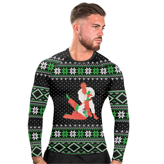 Santa Christmas Man Long Sleeve Rash Guard - BattleFitGear