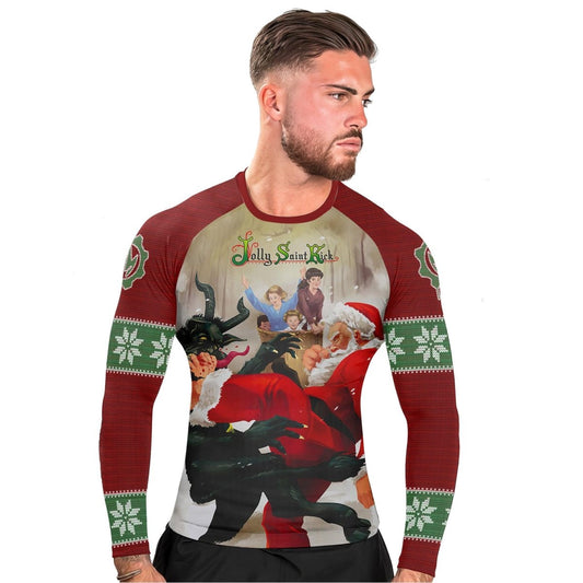 Santa & Satan Christmas Long Sleeve Rash Guard - BattleFitGear