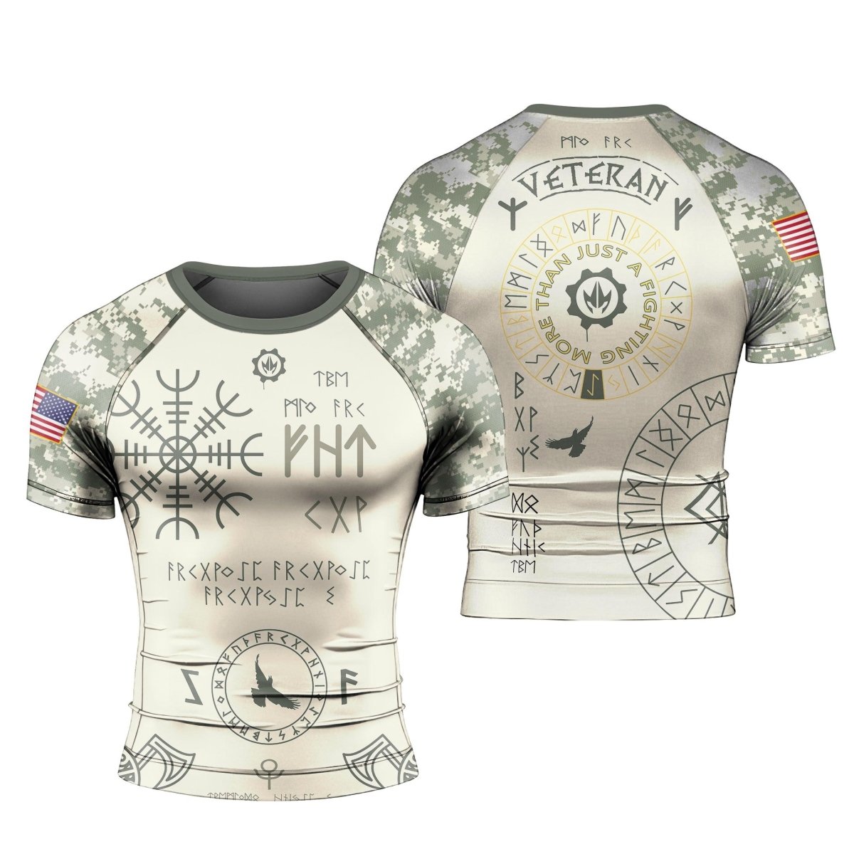 Army Veteran Viking Men's Short Sleeve Rash Guard - BattleFitGear