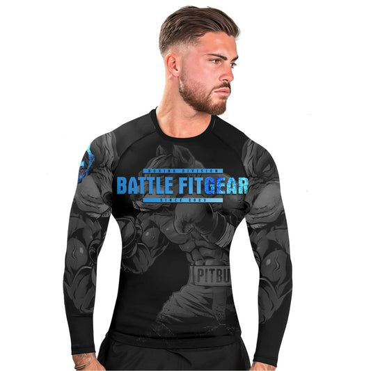 Pitbull Boxing Men's Long Sleeve Rash Guard - BattleFitGear