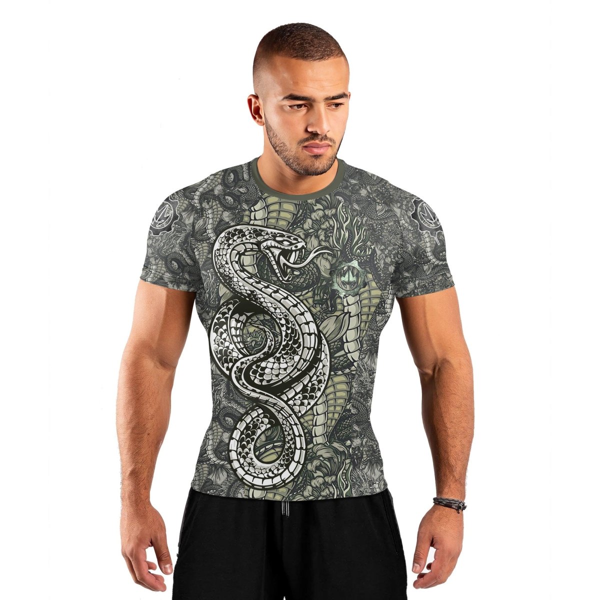 Samurai Cobra And Dragon Short Sleeve Rash Guard - BattleFitGear