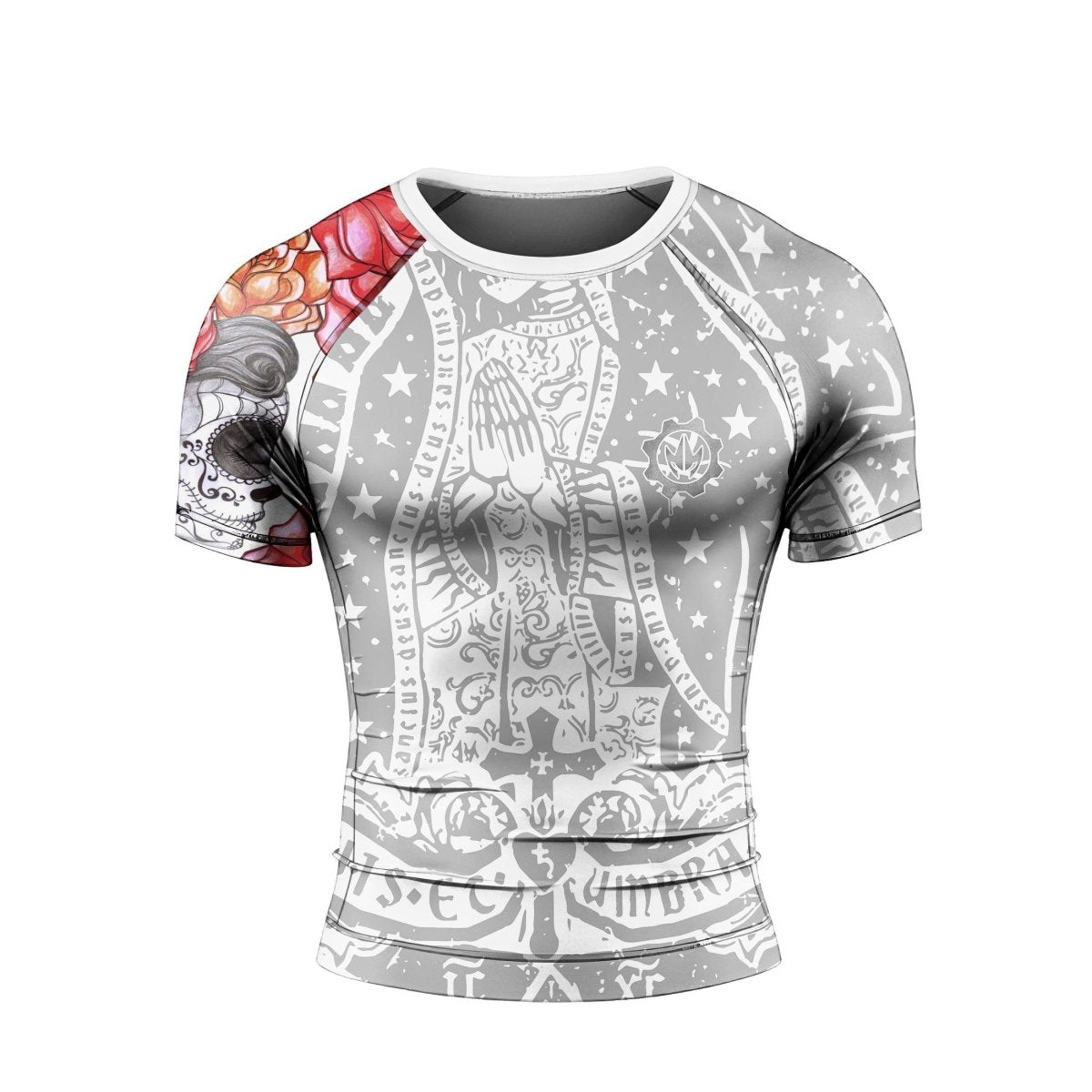 La Santa Muerte Men's Short Sleeve Rash Guard - BattleFitGear