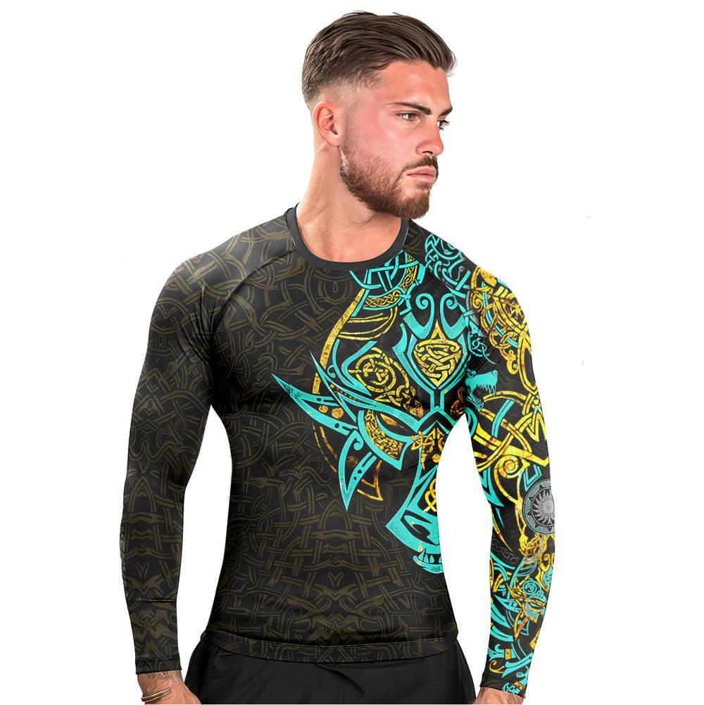 Battlefitgear Fenrir Norse Wolf Men's Long Sleeve Rash Guard