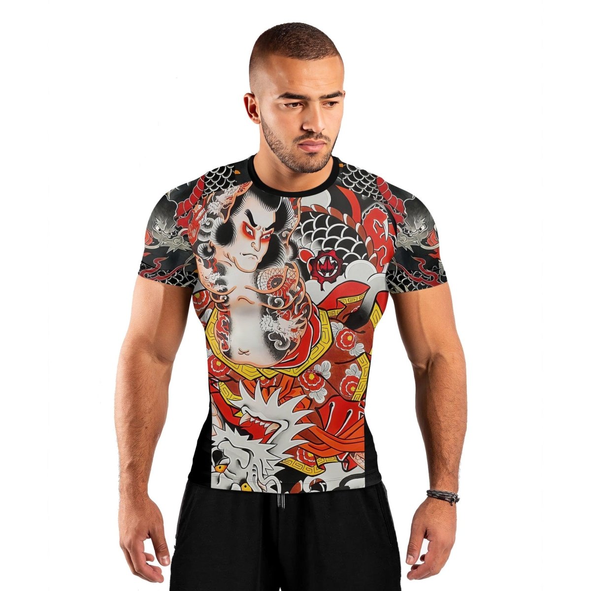 Kumonryu Shishin VS Tamatori Hime Men's Short Sleeve Rash Guard - BattleFitGear