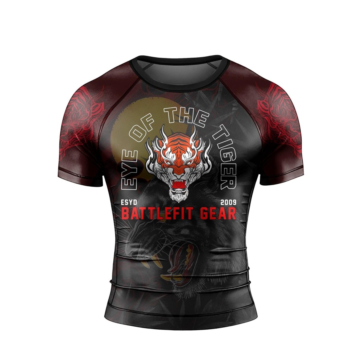 Shadow Tiger Short Sleeve Rash Guard - BattleFitGear