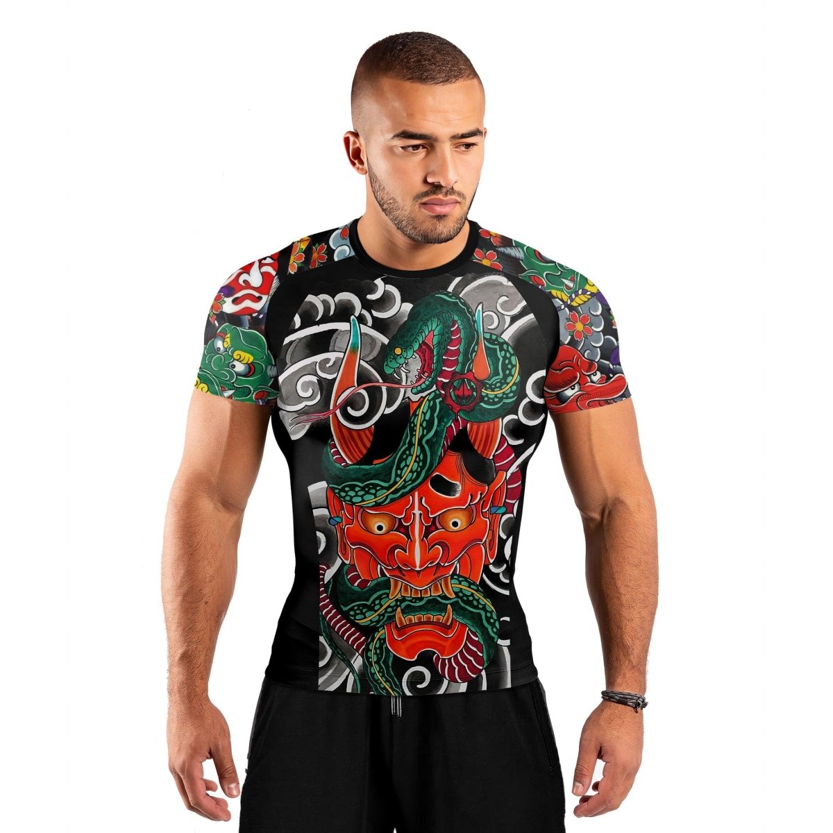 Japanese Viper Oni Men's Short Sleeve Rash Guard - BattleFitGear