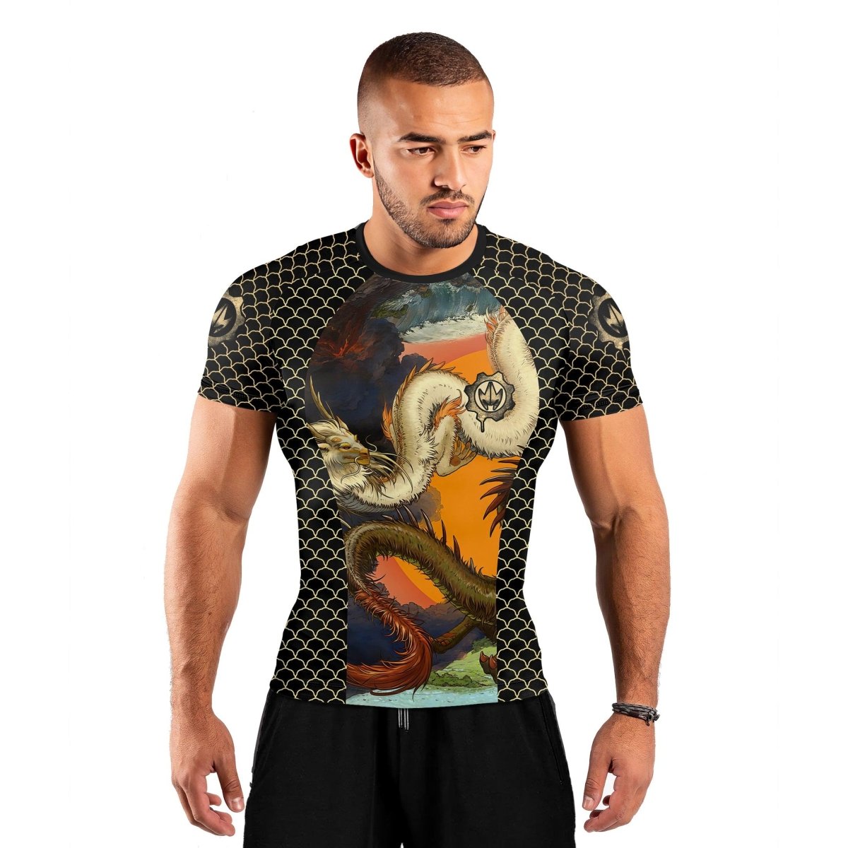 Twin Dragon Short Sleeve Rash Guard - BattleFitGear