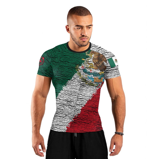 Mexico Flag Short Sleeve Rash Guard - BattleFitGear