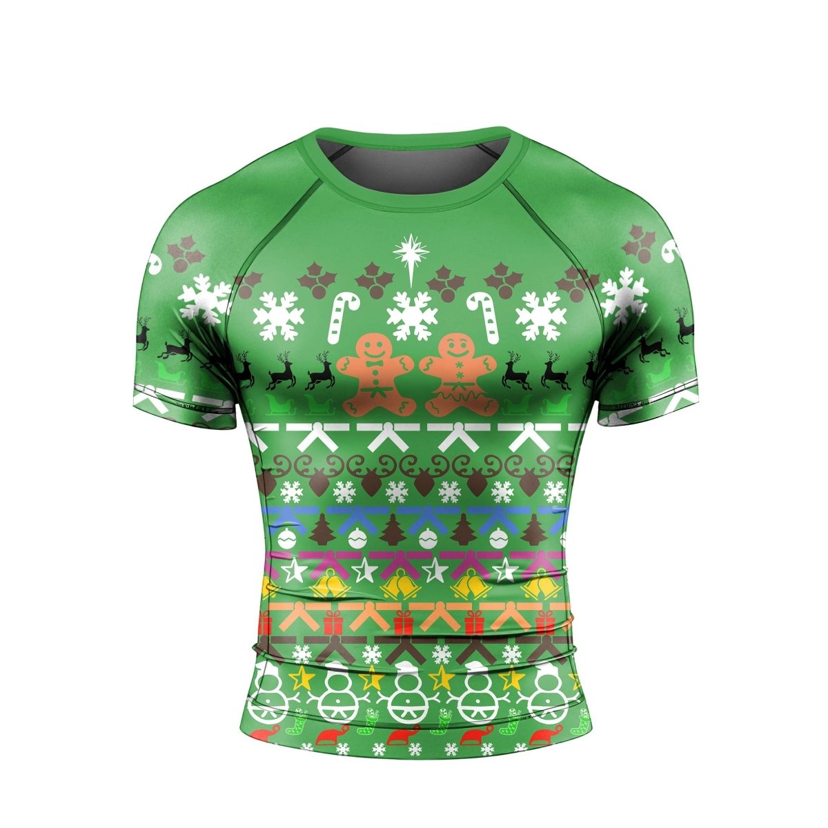 Christmas Gingerbread Short Sleeve Rash Guard - BattleFitGear