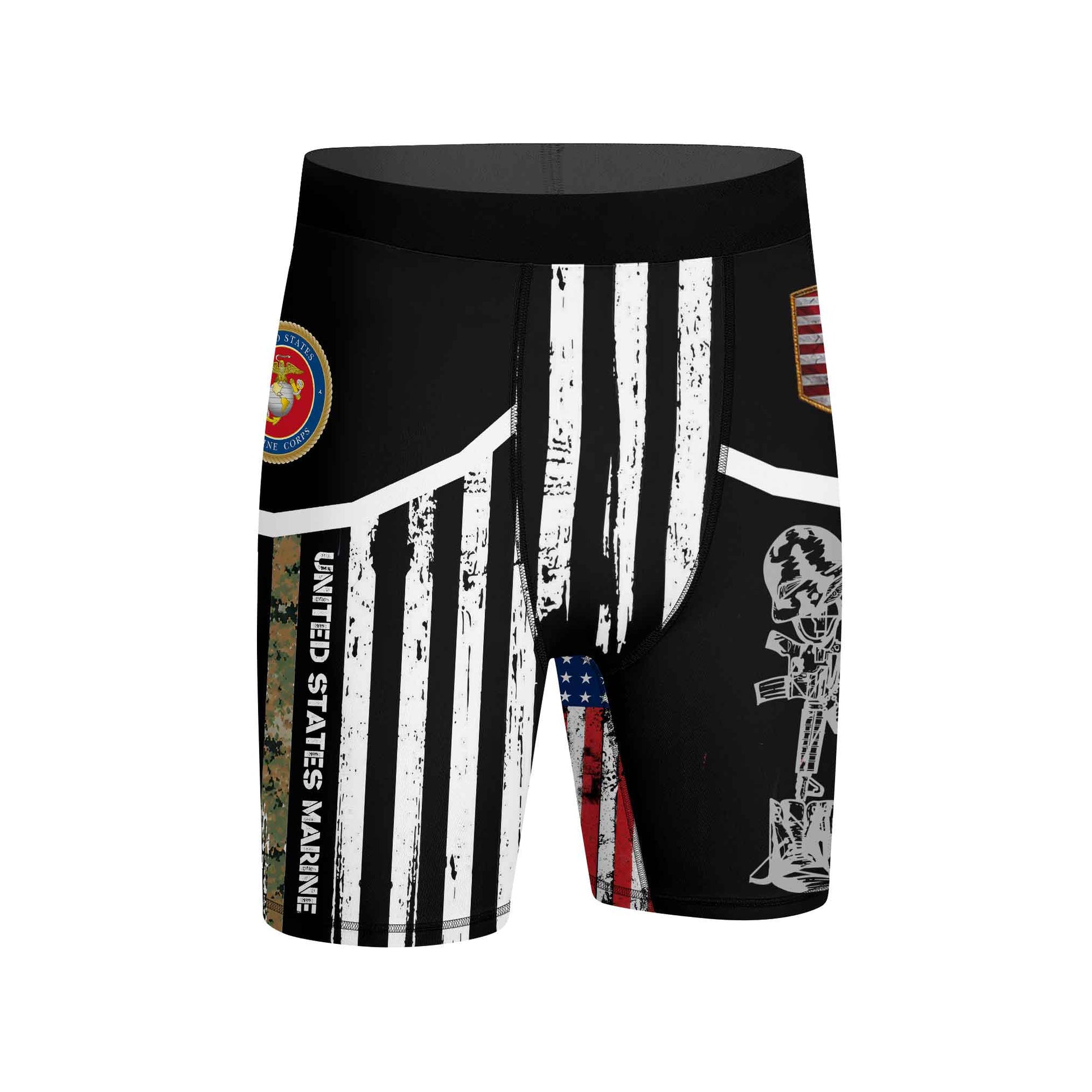 Marine US Flag Compression Shorts