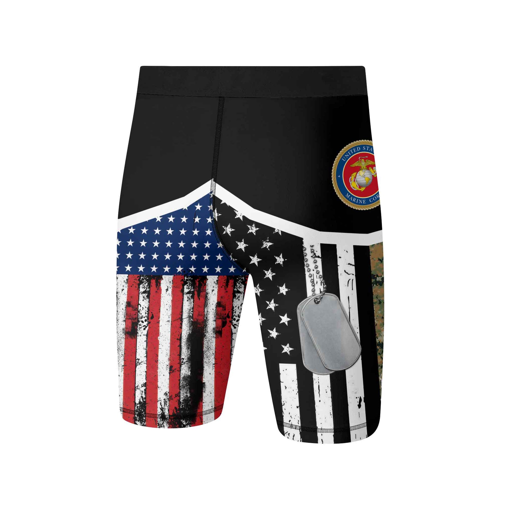 Marine US Flag Compression Shorts