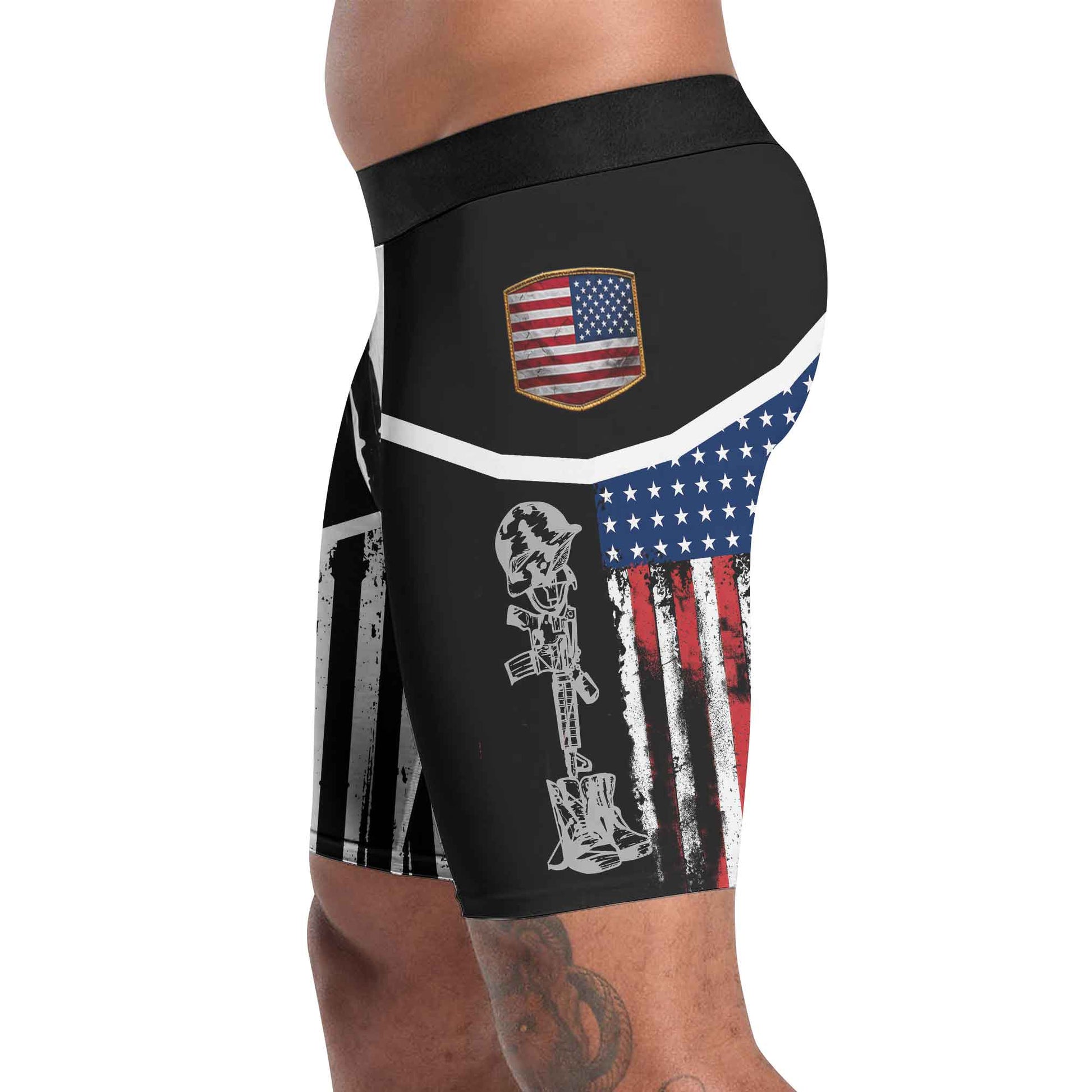 Marine US Flag Compression Shorts
