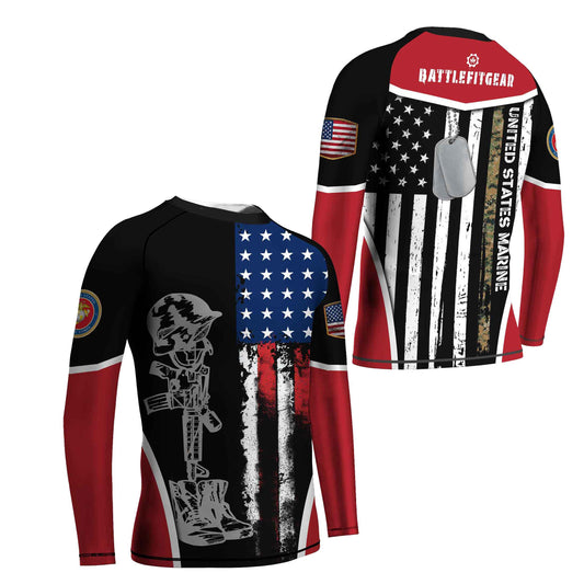 Marine US Flag Kids Rash Guard