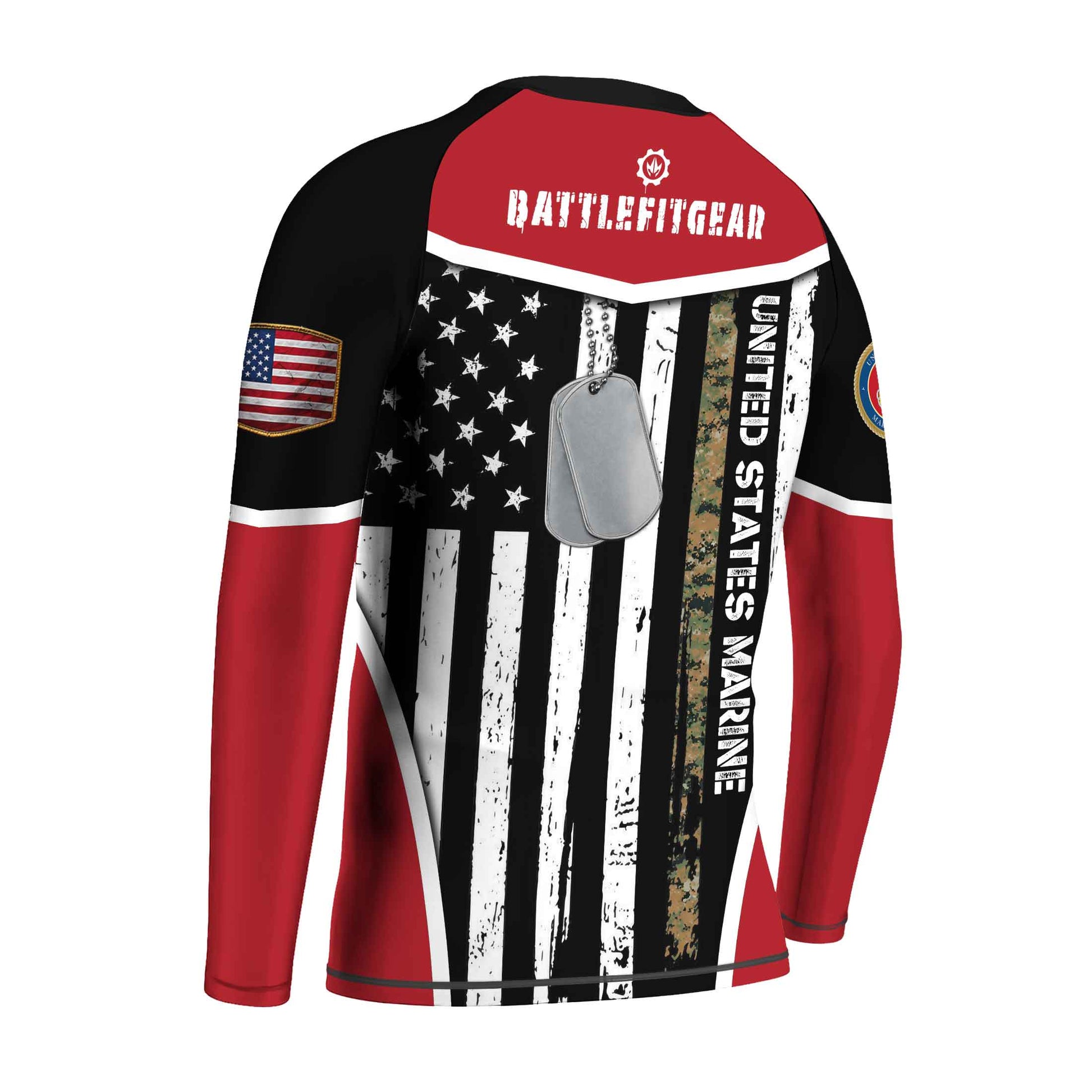 Marine US Flag Kids Rash Guard