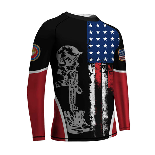 Marine US Flag Kids Rash Guard