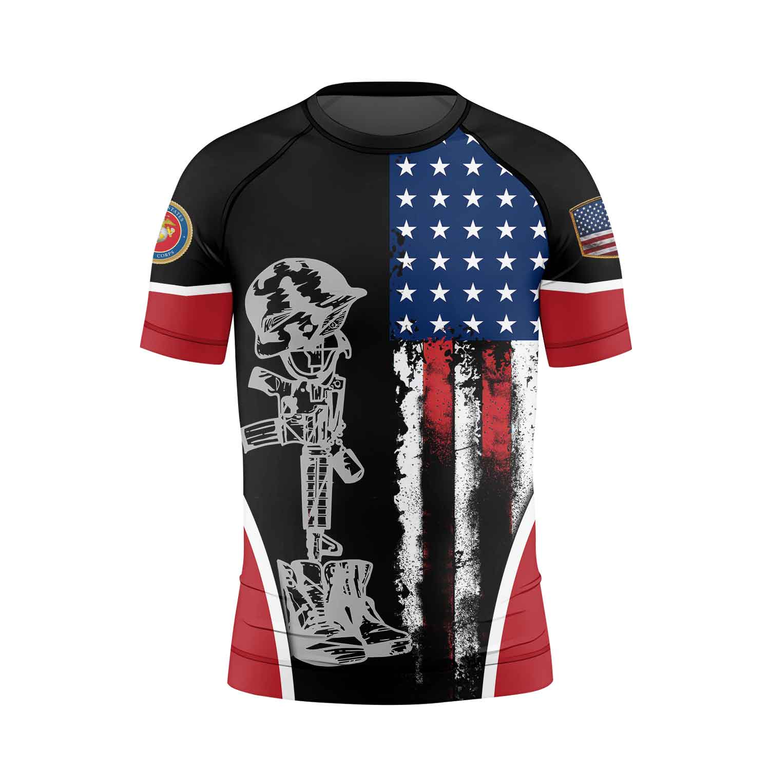 Marine US Flag Kids Rash Guard