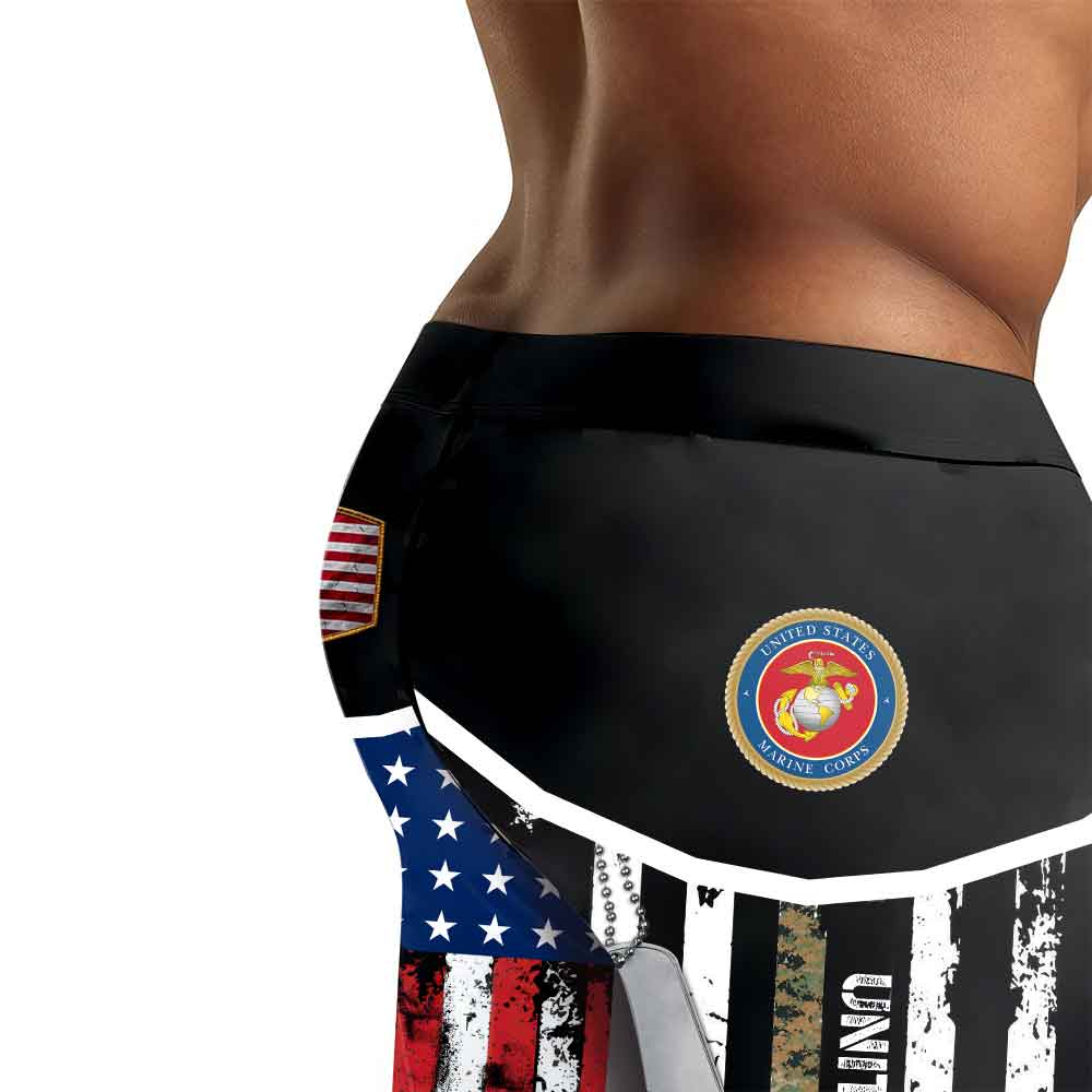Marine US Flag Men's Compression Leggings
