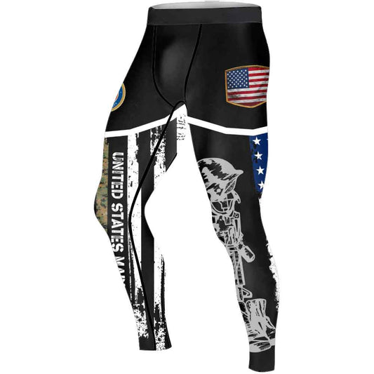 Marine US Flag Men's Compression Leggings