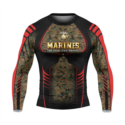 Marines The Few The Proud Men's Long Sleeve Rash Guard